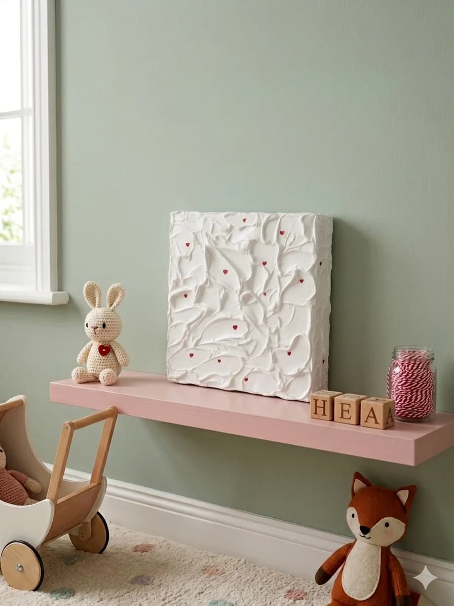 Малки сърца играят на криеница — акрил върху платно — 20 × 20 см, изглед 4