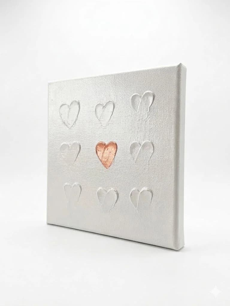 The Heart that Remained — acrylic on canvas — 20 × 20 cm, view 2