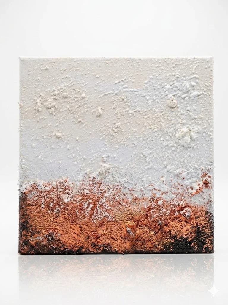 The Black Roots — acrylic on canvas, crystal — 20 × 20 cm, original artwork by Victoria Genova